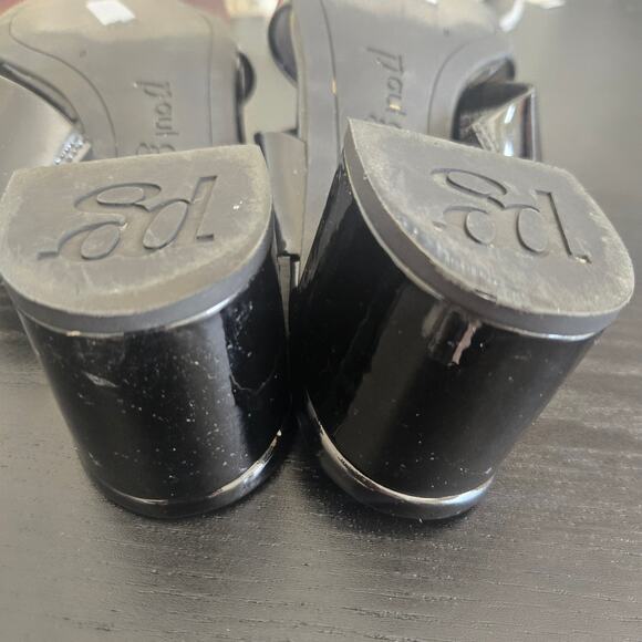 Paul Green Meg Slide Sandals Black Patent Leather Block Heel Summer Women 36 - Picture 10 of 10